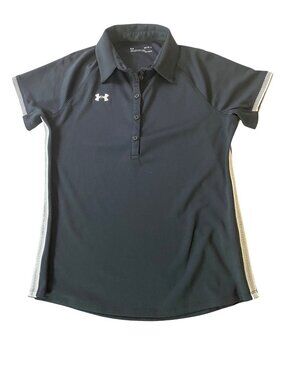 Under Armour Womens HeatGear Performance Polo Shirt Black Medium